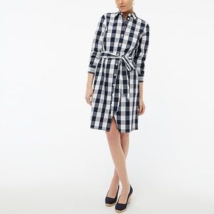 Gingham belted shirtdress